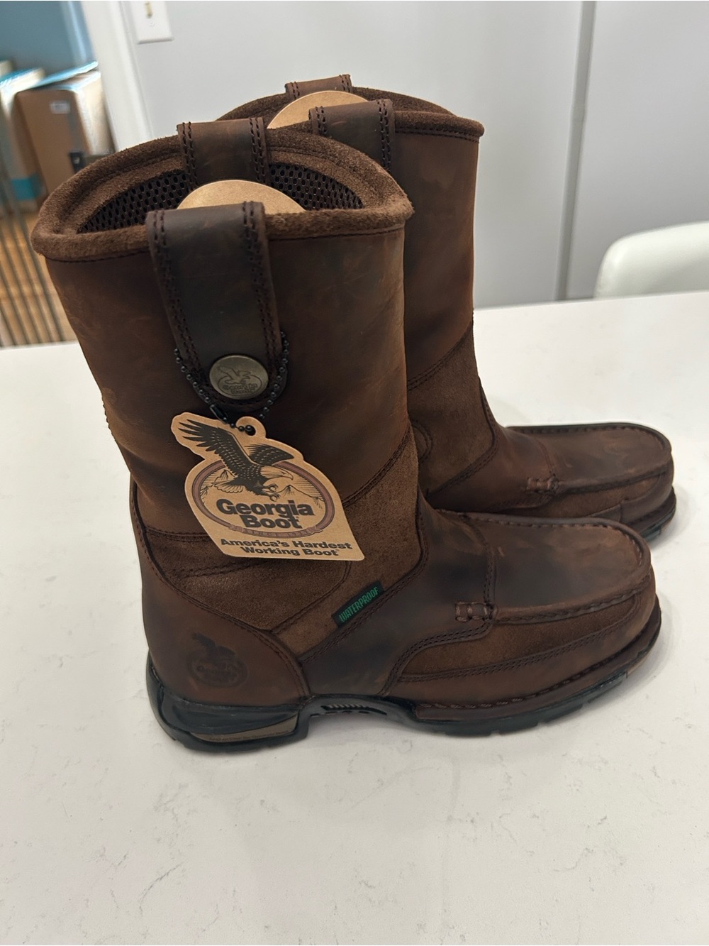 Georgia Boot Brown Leather Work Boots
